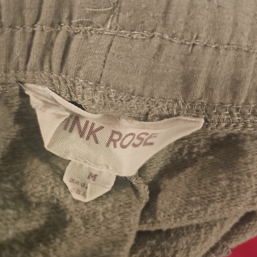 Pink Rose Junior Size Medium Sage Green Stars Jogger Comfy Sweatpants - Picture 10 of 10